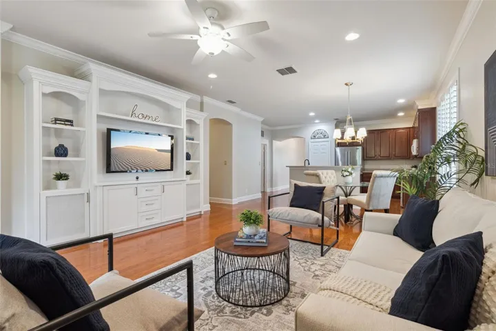 View of the Great Room, Dinette & Kitchen areas