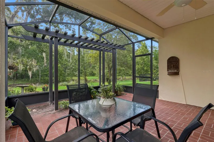 View of the conservation area from the screen enclosed covered Lanai