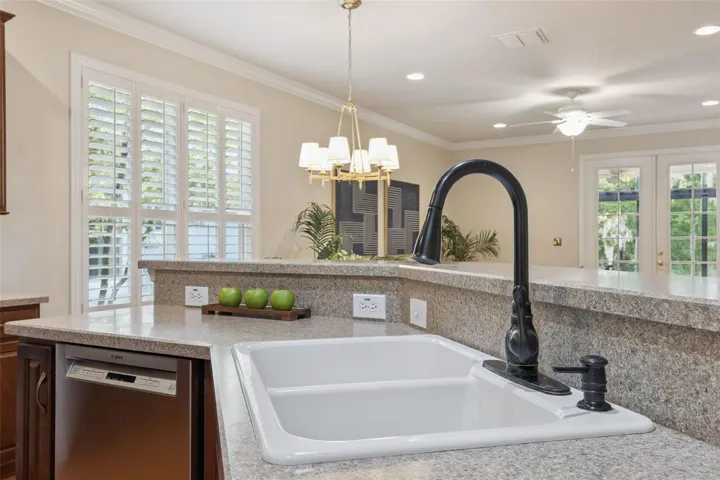 Acryllic Kitchen 50/50 sink w/ a faucet, pull-out sprayer & soap dispenser