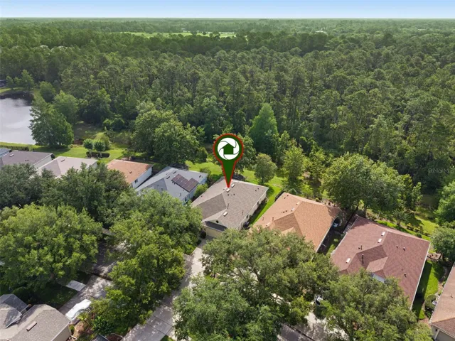 Aerial view from the front of the home