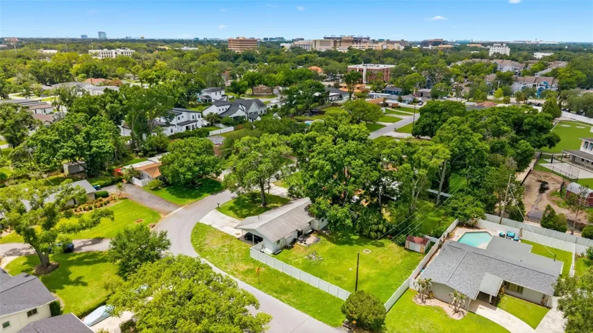 Aerial view of back of home