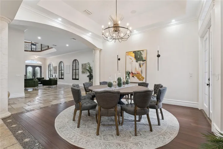 Dining Room w/ designer lighting & finishes