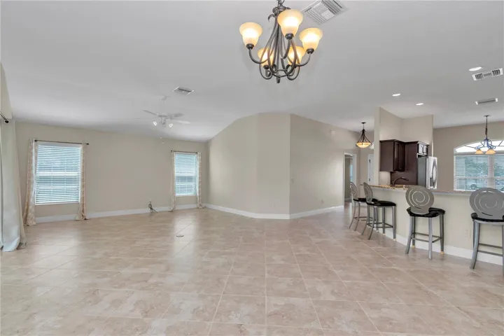 Open living room from kitchen