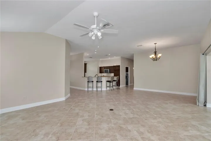Open living room from kitchen