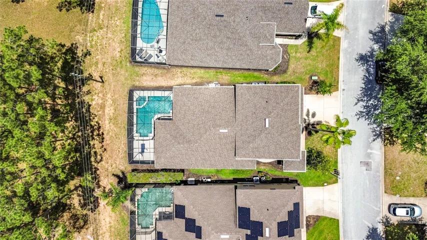 Aerial View of Property and Pool Area