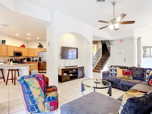Living Room Open to Kitchen and Breakfast Area