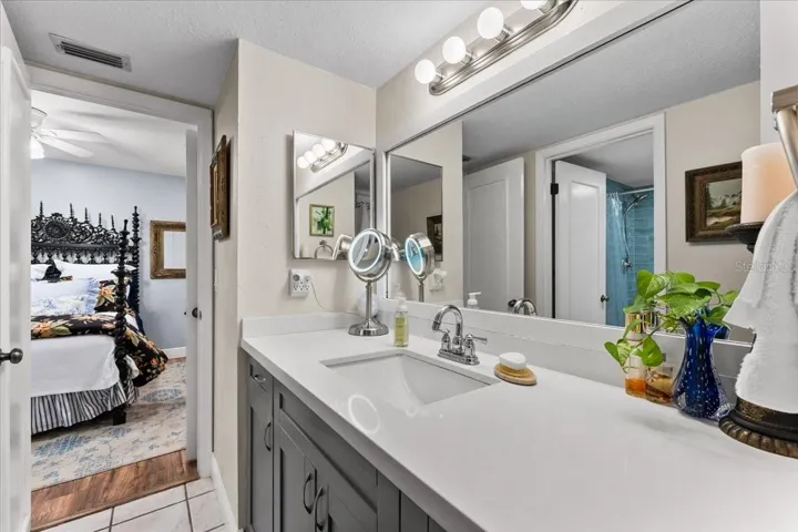 Jack and Jill Bath connects Primary and Guest Bedroom