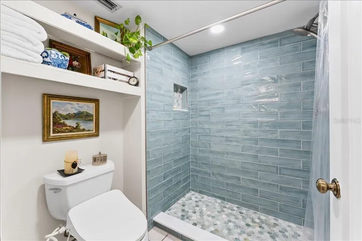 Updated bathroom with step in shower