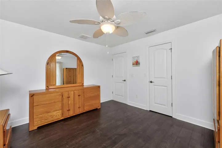 This bedroom has a walk in closet, as well.