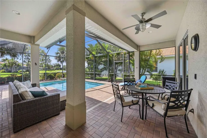 Screened in lanai with lake views