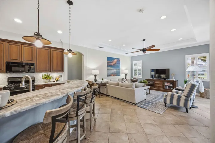 Kitchen and living room view