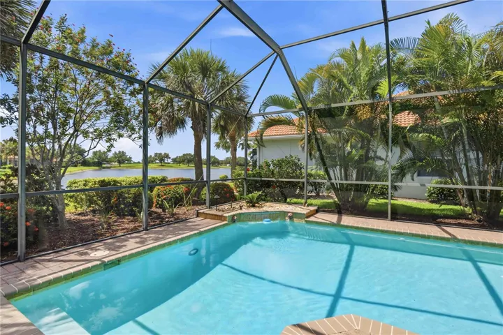 Lanai with lake views