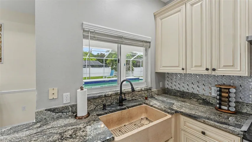 Pass thru window to pool area