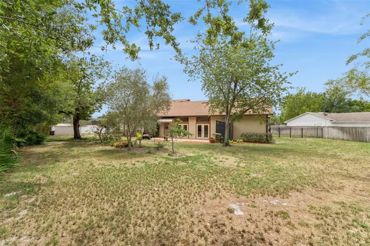 Over-sized peaceful lot.