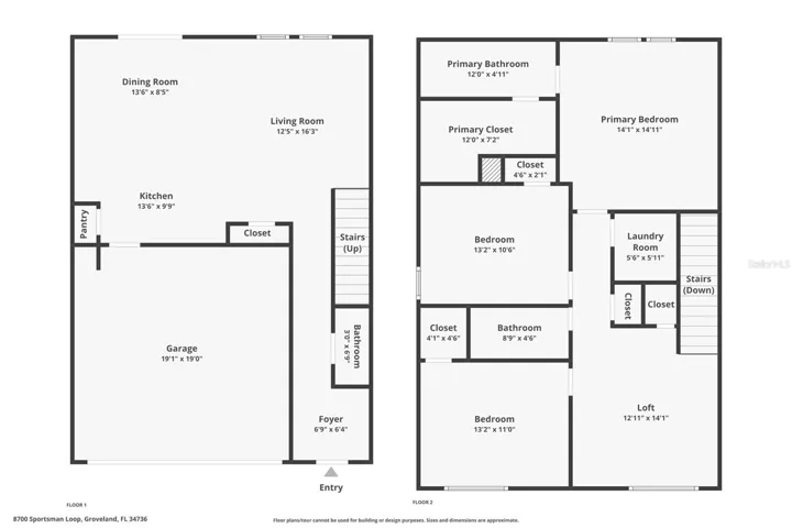 Floor Plan for 1st & 2nd Floors