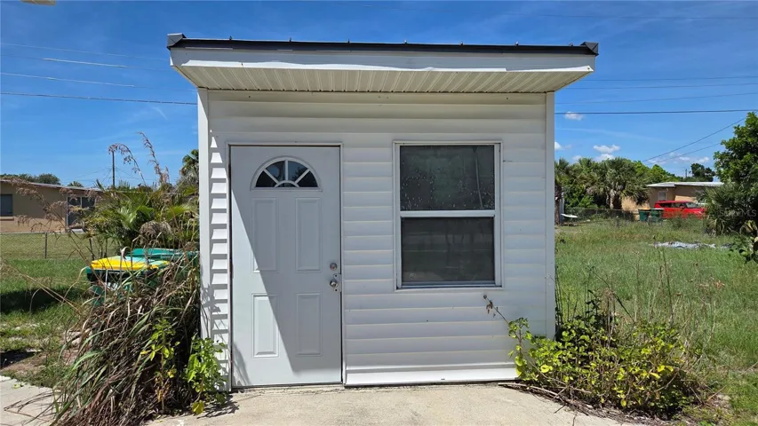 Shed with metal roof