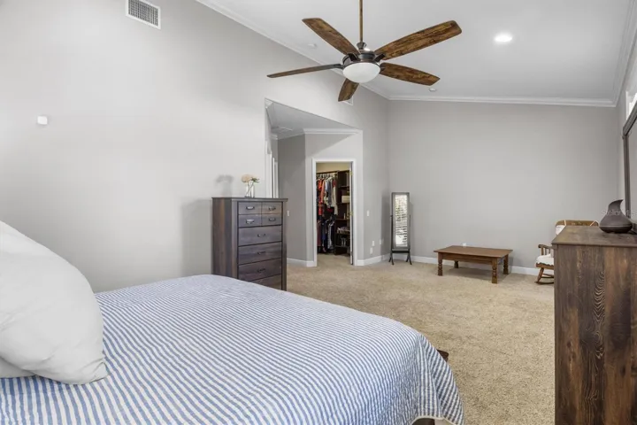 Primary Bedroom, high ceiling, walk-in closet, en-suite bathroom
