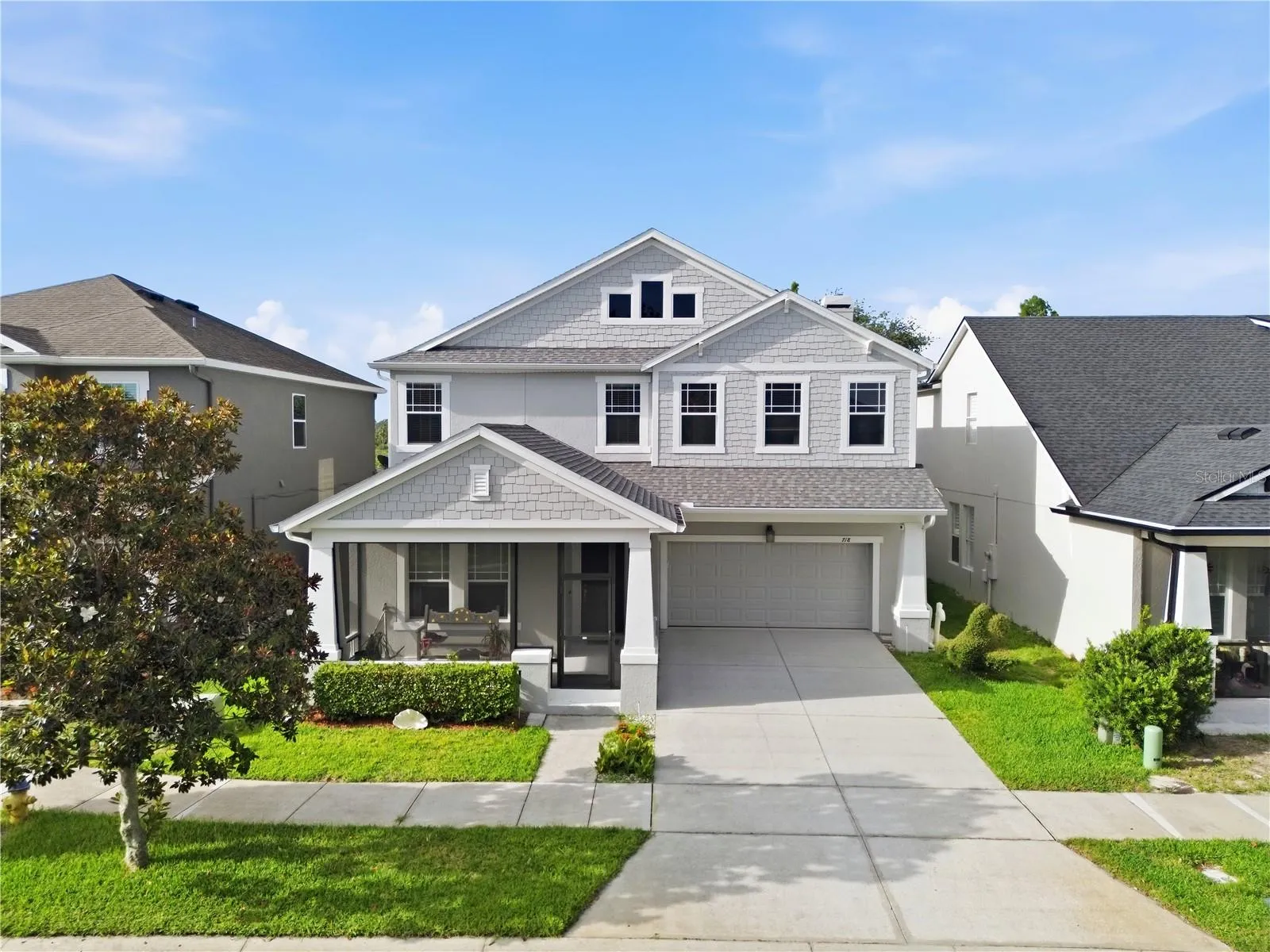 Front elevation with a sun-drenched southern exposure