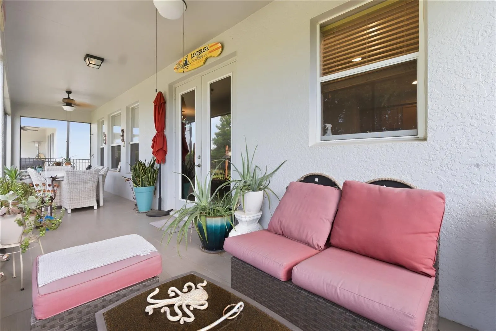 Rear patio with water view