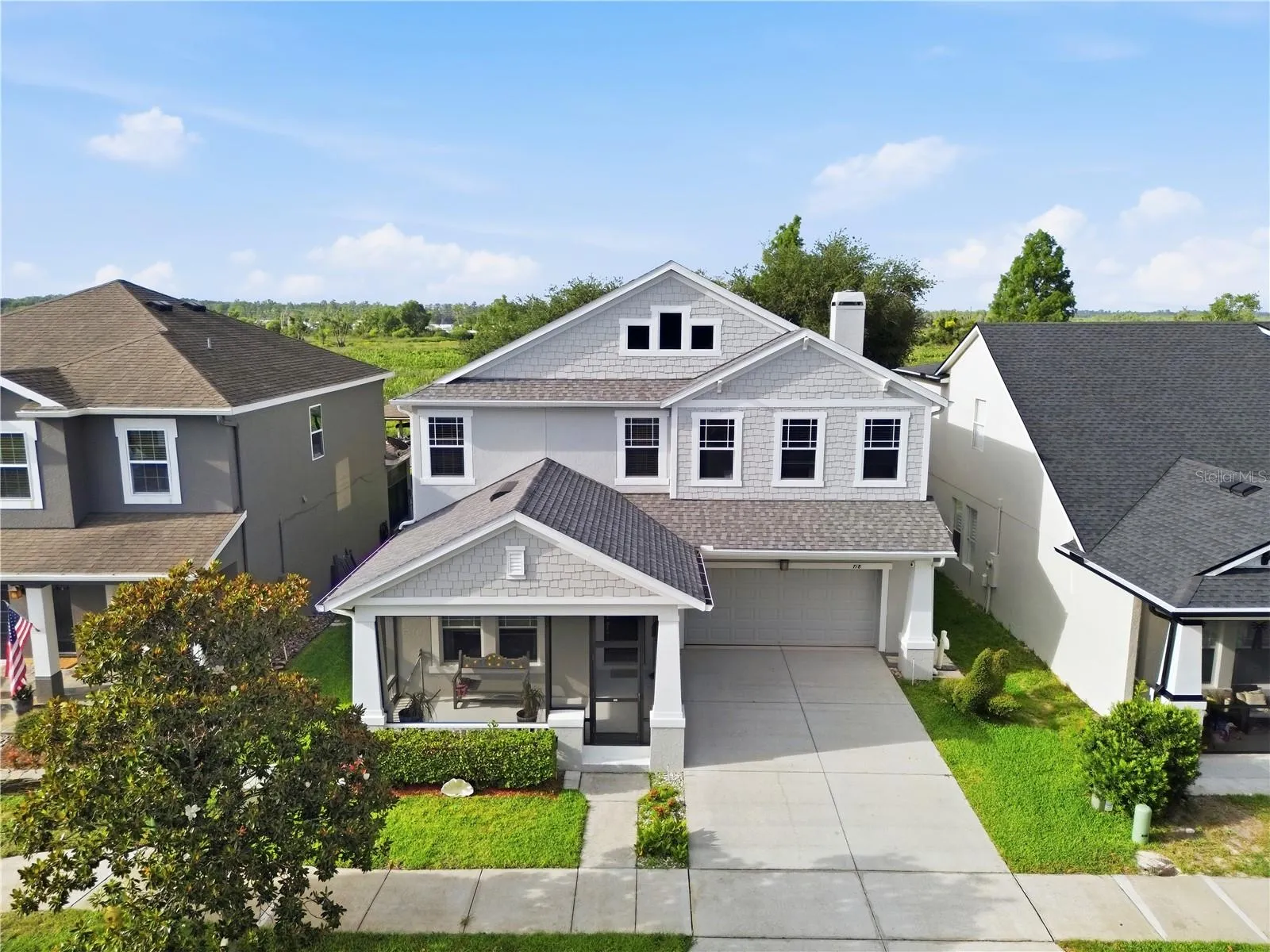 Front elevation with a sun-drenched southern exposure