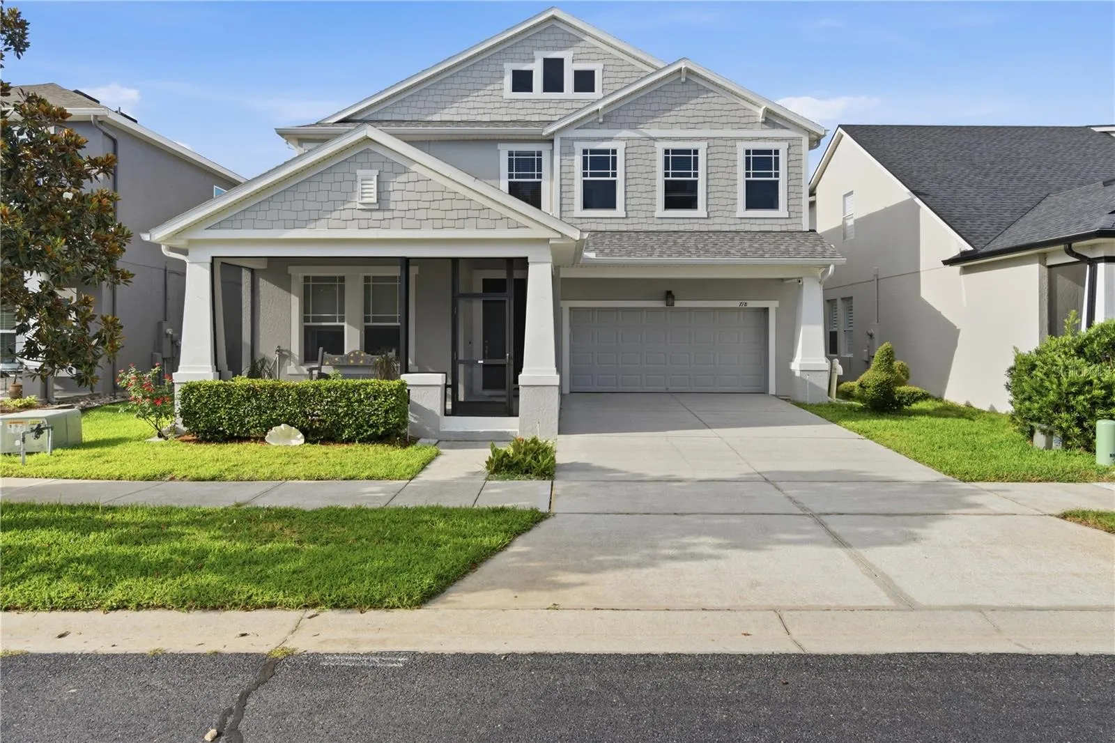 Front elevation with a sun-drenched southern exposure