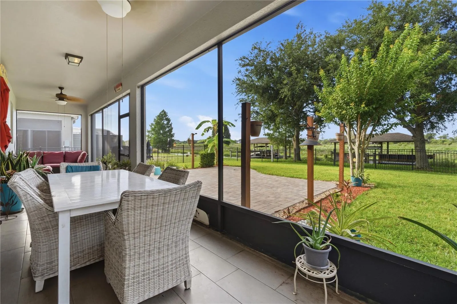 Rear patio with water view