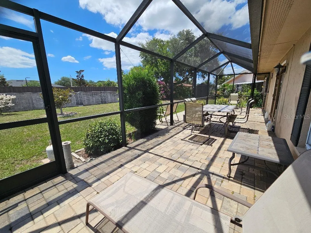 View of back yard from Lanai