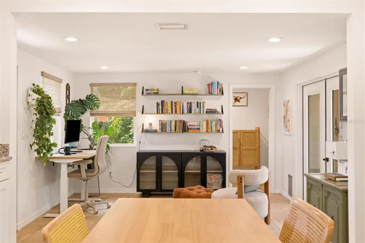 Flex Space - could be used as a dining room, office, play room, etc. Includes back/side door to the yard