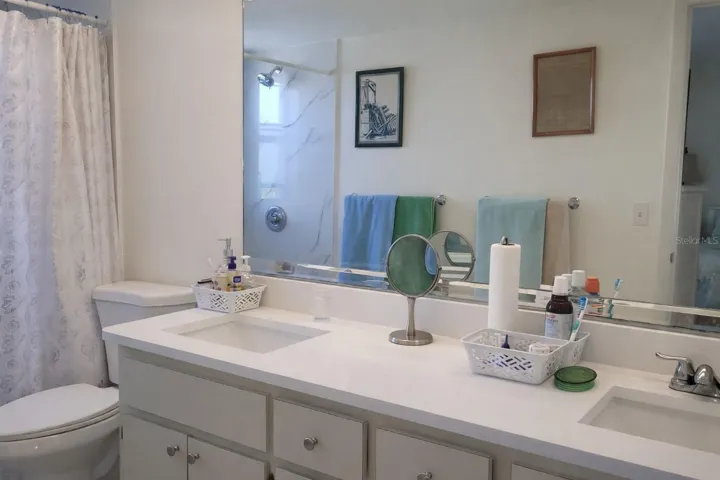 New master bathroom quartz  double vanity sink