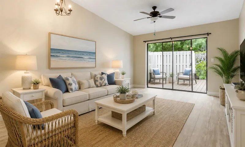 Living room staged
