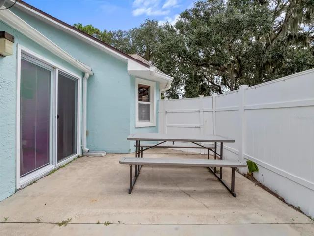 Fenced patio