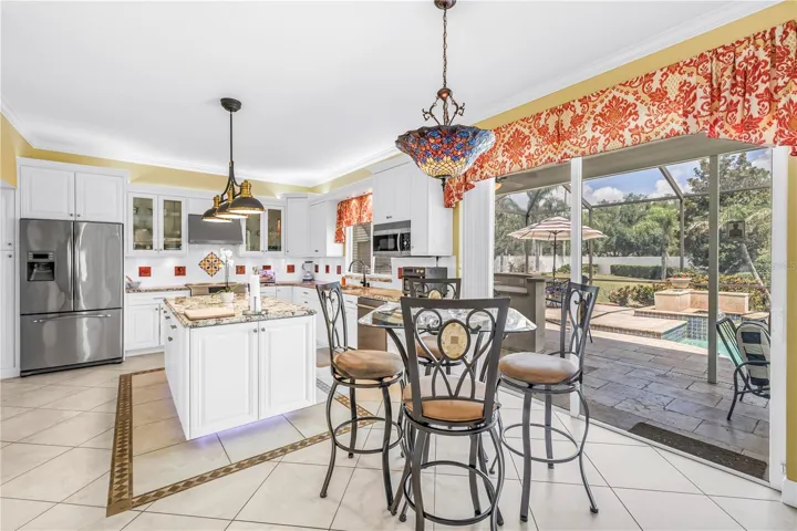 Dinette and Kitchen Island with Toe-Kick Lighting