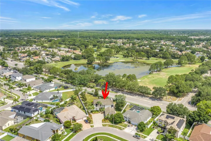 Ariel View of House and Countryway Golf Club