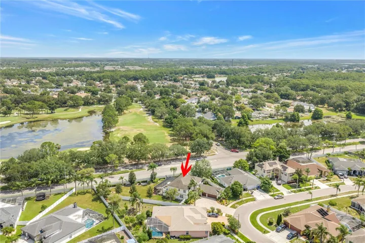 Ariel View of House and Countryway Golf Club