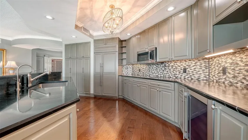 Custom cabinetry provides abundant storage with timeless style.