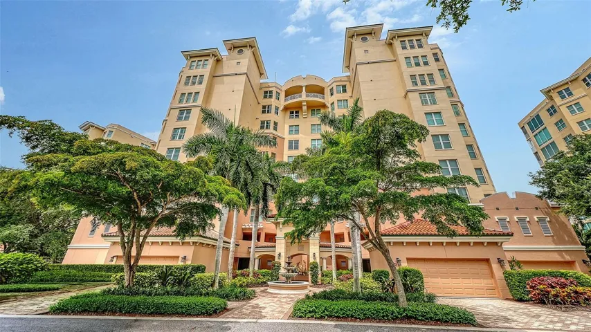 Elegant arrival at The Meridian, where luxury living begins amid beautifully maintained grounds.