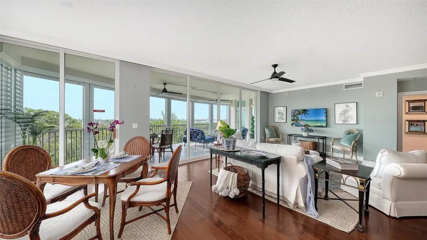 Floor-to-ceiling windows bring Sarasota's natural beauty indoors.