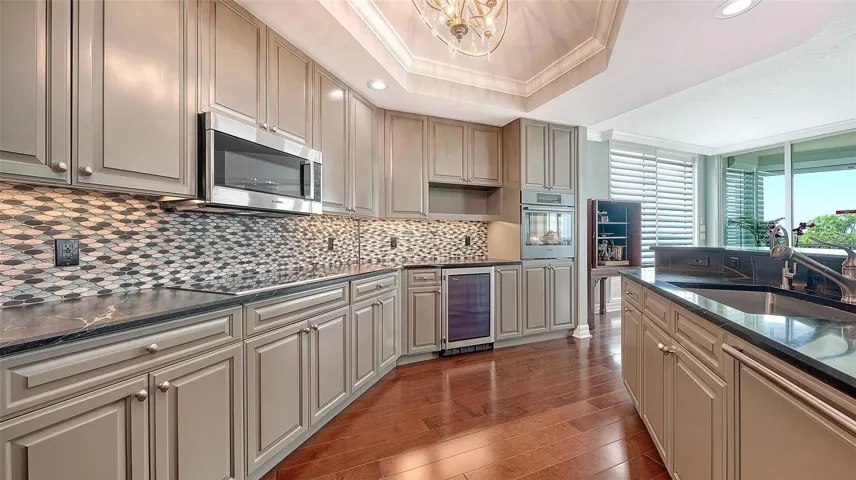 The custom kitchen was thoughtfully redesigned with premium finishes and functionality.