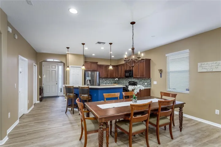 Dining room and kitchen