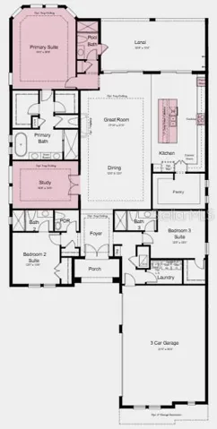 Floor Plan - Additional Highlights Include: tray ceiling package, 8' interior doors, outdoor kitchen rough-in, and 80 AMP pool and spa prewire with gas stub-out