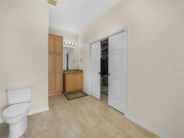 Primary Bath Area. Large Walk in Closet