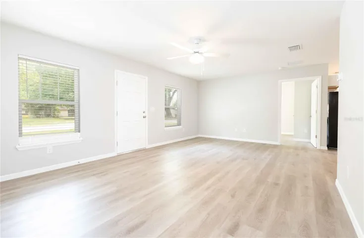 Living area from front entrance of home