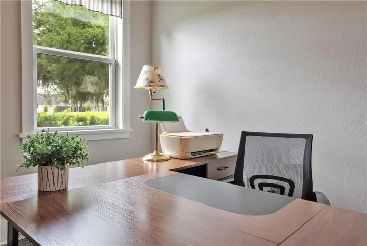 Dedicated workspace with natural light and peaceful views, creating the perfect environment for remote work or study.