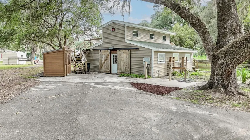 Exterior view of the property's two private apartments.