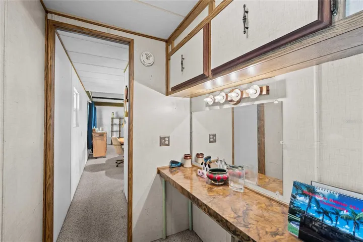 Nice desk area is built in.