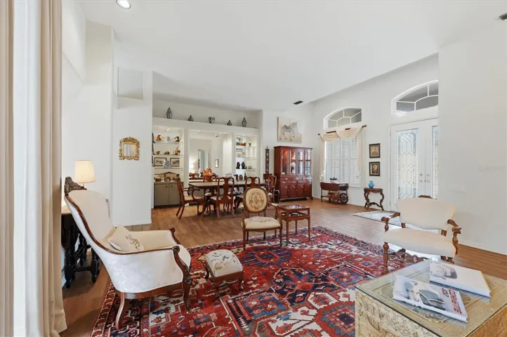 Living room, dining room, foyer