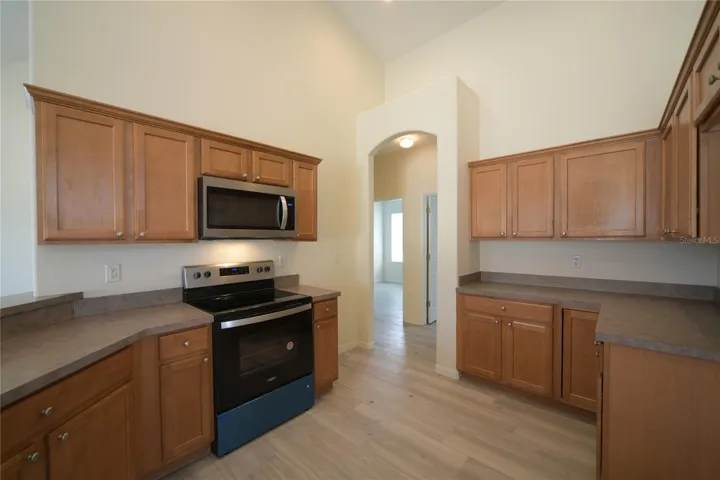 Ample cabinets and countertop space for cooking and storage!