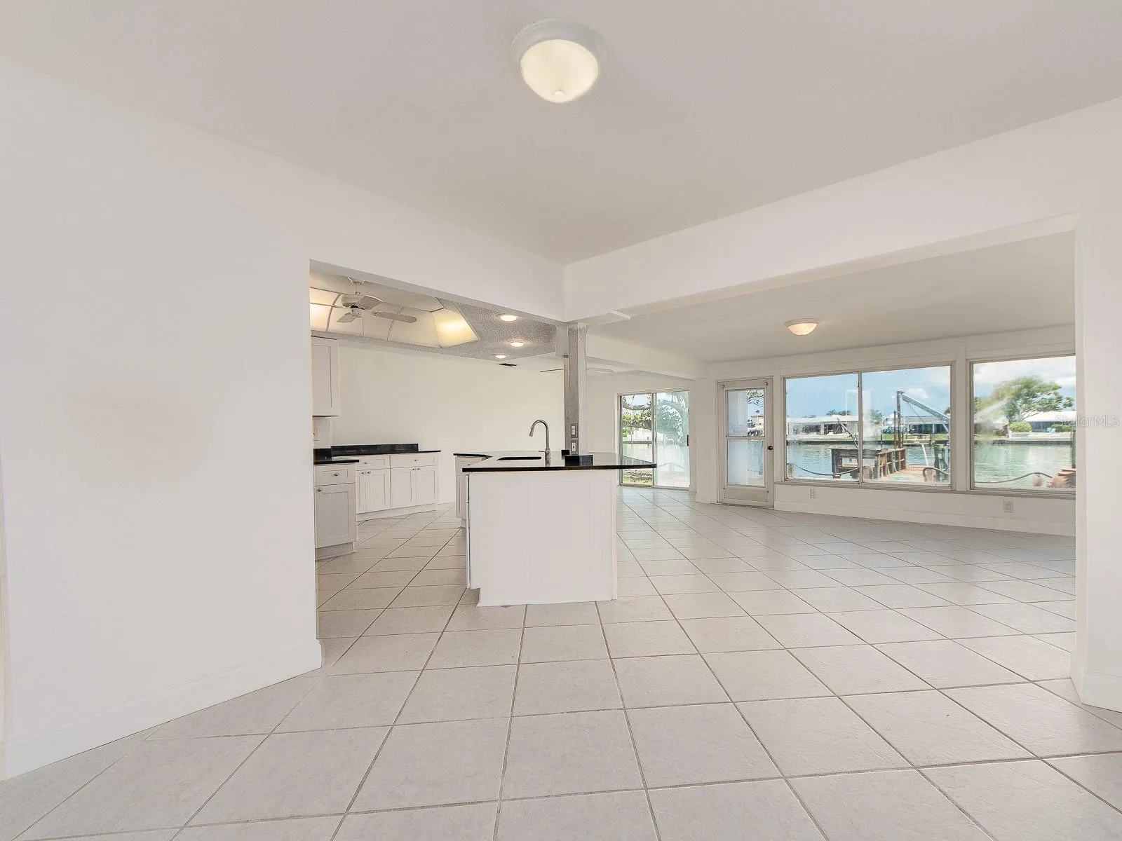 opening up into the kitchen and family room