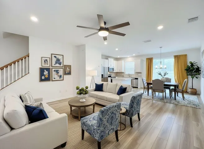 Family and Dining Room Virtually Staged