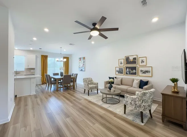 Family and Dining Room Virtually Staged